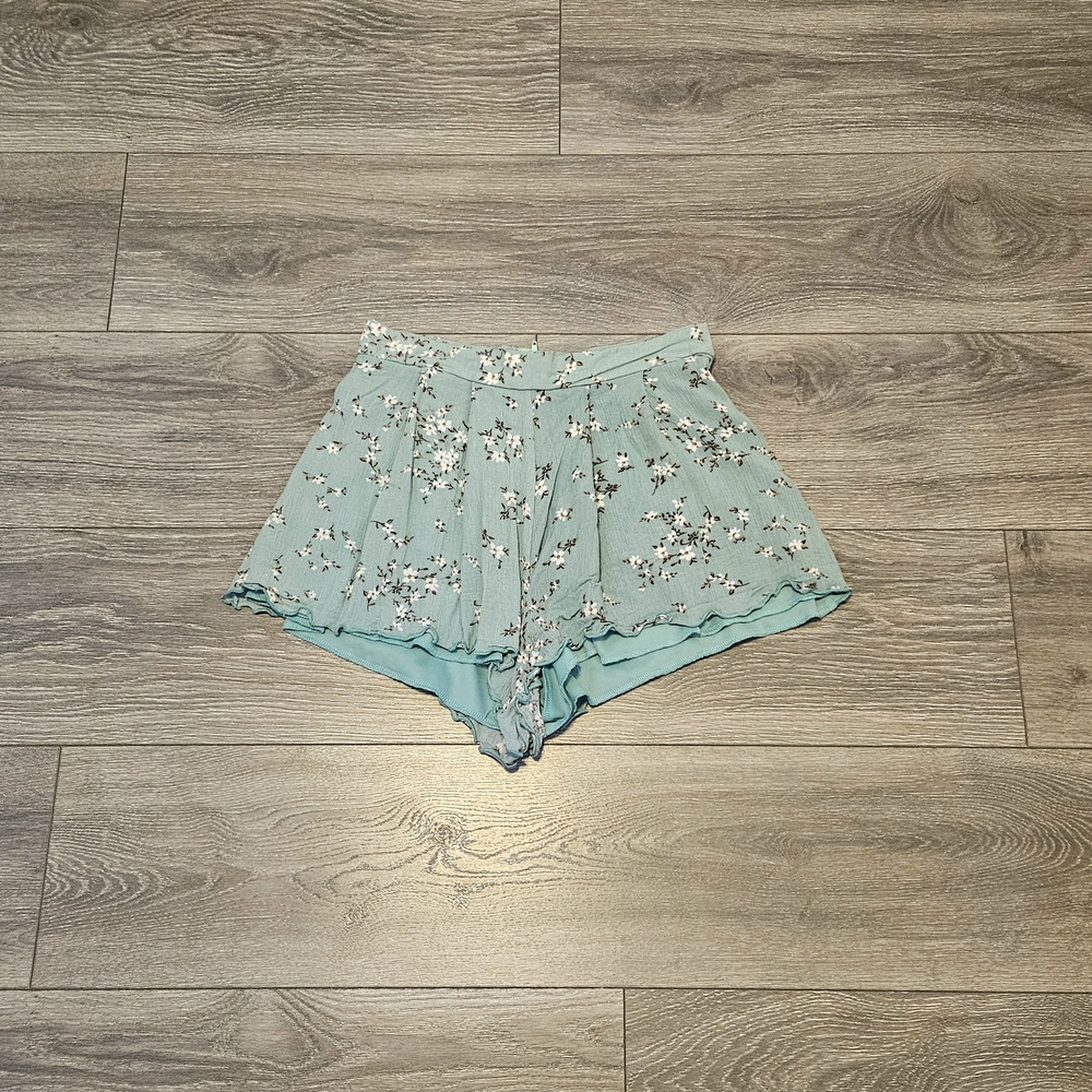 Green Flowy Shorts